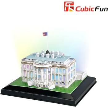 CubicFun 3D пъзел с LED светлини 56 части CubicFun - Белият Дом (USA)