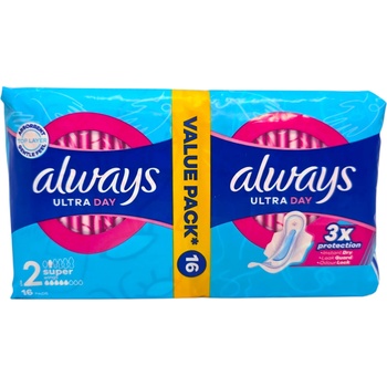 Always ultra дамски превръзки, duo super, 16 броя