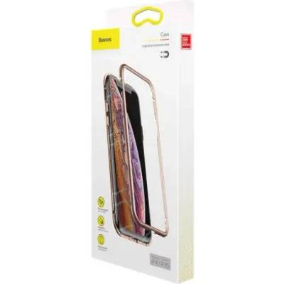 Baseus Калъф Baseus за iPhone Xs, метална рамка, златна (WIAPIPH58-CS0V)