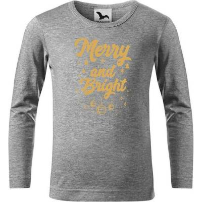 Dobrý triko Dětské bavlněné triko Merry and bright Tmavě šedý melír