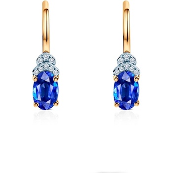 SAVICKI Обеци Savicki: двуцветно злато, сини сапфири, диаманти