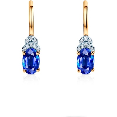 SAVICKI Обеци Savicki: двуцветно злато, сини сапфири, диаманти