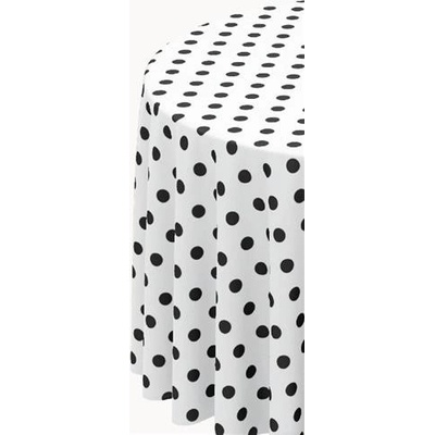 Ubrus PVC 097A puntík černý na bílém podkladu metráž, 20 m x 140 cm, IMPOL TRADE