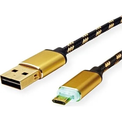 Roline Cable USB2.0 A-Micro B, M/M, 1m, Gold, 11.02. 8319