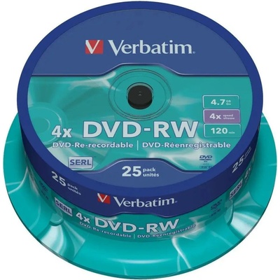 Verbatim DVD-RW Verbatim 25 броя Многоцветен 4, 7 GB 4x (0023942436393)