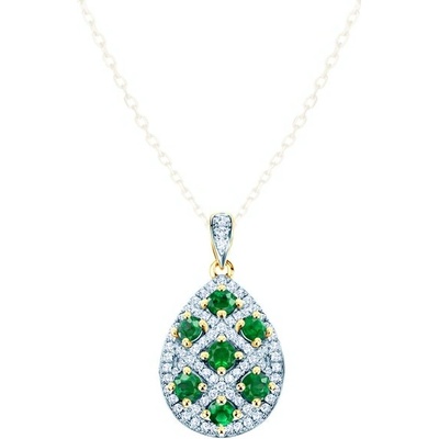 Savicki Prívesok dvojfarebné zlato Smaragdy diamanty SAVP73348 Y SZM