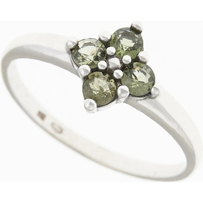 My Moldavite Stříbrný prsten s vltavíny 3006