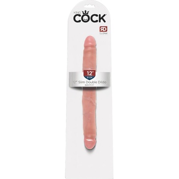 King Cock 12 Slim - реалистично двойно дилдо (31cm) - натурално
