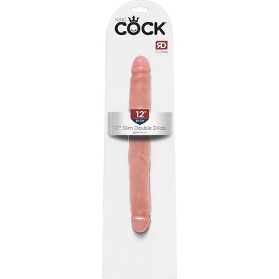 King Cock 12 Slim - реалистично двойно дилдо (31cm) - натурално
