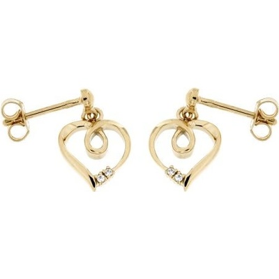 Zlatnictví U Kostela zlaté visací náušnice srdíčka 622