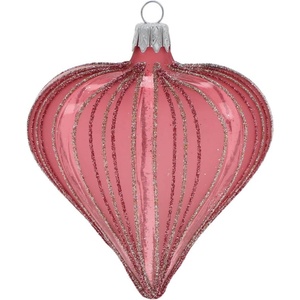 Ego Dekor Стъклени ръчно издухани Коледни украси в комплект 3 бр. 9 cm Heart - Ego Dekor (ZOZ-212021DB)