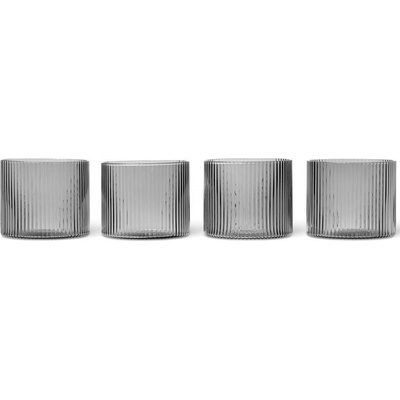 ferm LIVING Чаша за вода RIPPLE 200 ml, комплект от 4 бр. , сив, твърди LIVING (FERM1104264665)