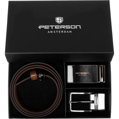Peterson dárková kožená sada pásek a dvě přezky Ron