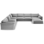 Mazzini Sofa Светлосив кадифен ъглов диван (ляв ъгъл/U форма) Vanda - Mazzini Sofas (MAZ_UL_51_F1_VANDA5)