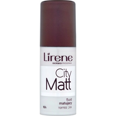 Lirene City Matt zmatňujúci fluidný make-up s vyhladzujúcim efektom 16 h with Vitamin C&E 208 Toffee 30 ml