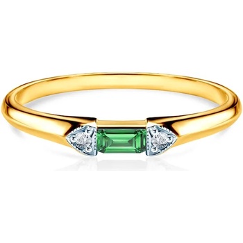 Image 1 of SAVICKI Годежен пръстен Savicki: двуцветно злато, смарагд, диаманти