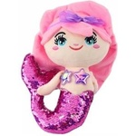 LEAN Toys Plush Mermaid Cuddly Toy Tail Sequin Pink-Purple 28cm
