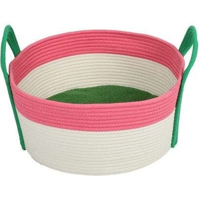 COOCKOO BINGE Košík pre mačky na odpočinok 44x44x20cm ružový/zelený
