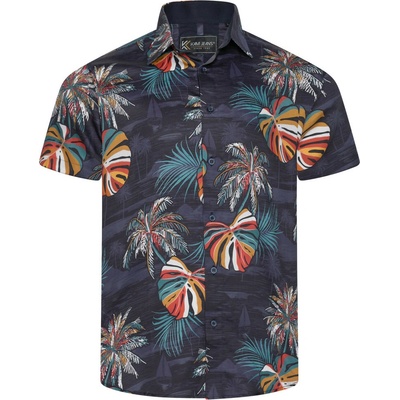 KAM pánská košile Acorn Palm Print tmavě modrá