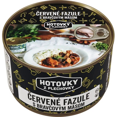 Hotovky z plechovky Červené fazule s bravčovým mäsom 400 g