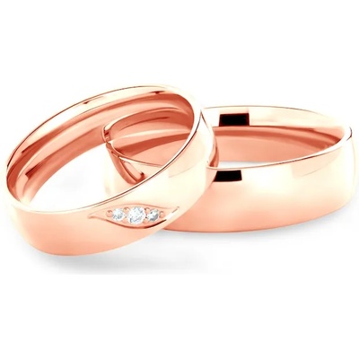 SAVICKI Сватбени халки: розово злато, полукръгла форма. 5 мм