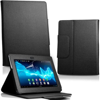 Sony Xperia Tablet S Кожен Калъф Черен + Протектор