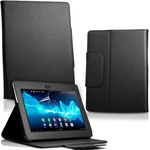Sony Xperia Tablet S Кожен Калъф Черен + Протектор