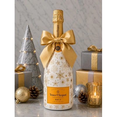 Veuve Clicquot Brut Yellow Label Vánoční zdobená lahev Hvězdy 0,375 l