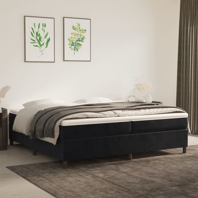 Petrashop 3144701 boxspring postel s matrací černá samet