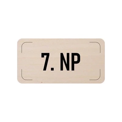 Označení podlaží - 7. NP, dřevěná tabulka, 300 x 150 mm