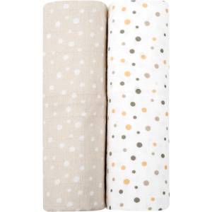 KikkaBoo Муселинови пелени Kikkaboo - 80 х 80 cm, 2 броя, Dots Beige (31103010066)