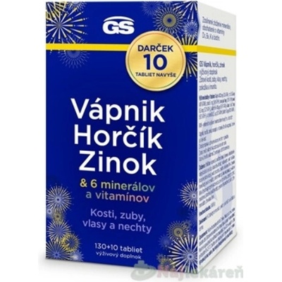 GS Vápnik, Horčík Zinok + 6 vitamínov a minerálov 140 tabliet