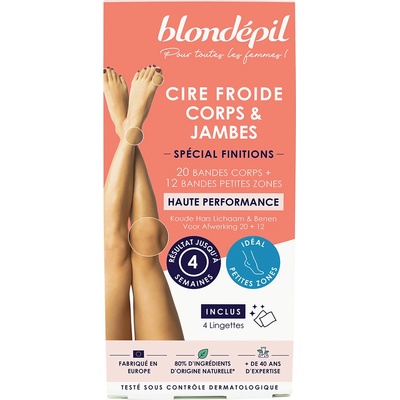 Blondépil Cire Froide Corps & Jambes Studené voskové pásky na tělo a nohy, 20 + 12 ks