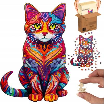 Kruzzel 22878 Drevené puzzle mačka 130 ks