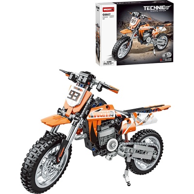 Woma motorka Technic – realistický cross model s pohyblivými prvkami, 434 ks