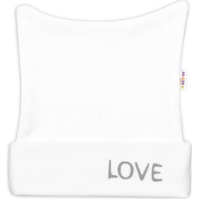 Baby Nellys čiapočka Love biela