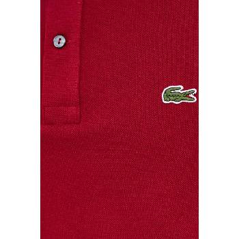 Lacoste Памучна тениска с яка Lacoste в бордо с изчистен дизайн (PH4012)