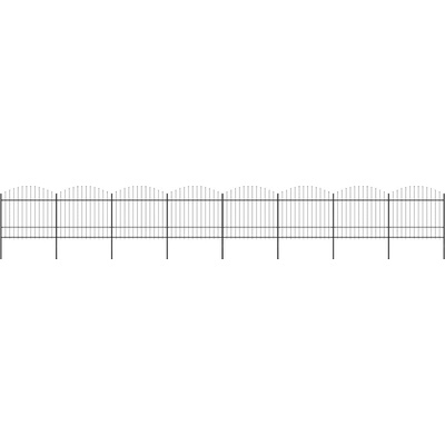 vidaXL Zahradní plot s hroty ocel (1,5–1,75) x 13,6 m černý