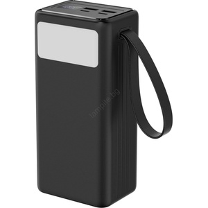 Platinet Power Bank 40000 mAh 65W PD, 2x USB-A, 2x USB-C, LED фен, кабел 1м (PL0608)