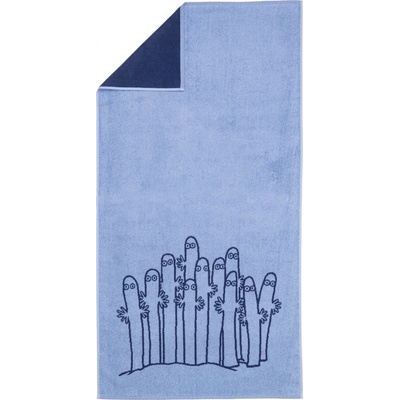 Arabia Finland ručník Mumínci Hatifnati 70 x 140 cm sytě modrý