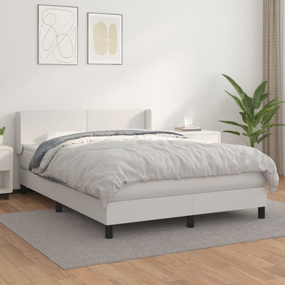 vidaXL 11461.3130656 Boxspring postel s matrací bílá umělá kůže