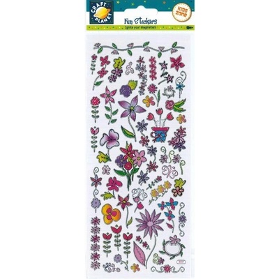 Docrafts samolepky 10 x 23 cm květiny