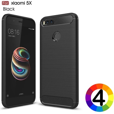 Xiaomi Mi A1 5X Удароустойчив Carbon Fiber Калъф и Протектор
