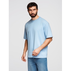 Ombre Clothing Мъжка памучна тениска LOOSE FIT с кръгло деколте - синя V7 OM-TSBC-0267 Ombre Clothing Ombre Clothing | Sin | МЪЖЕ | S