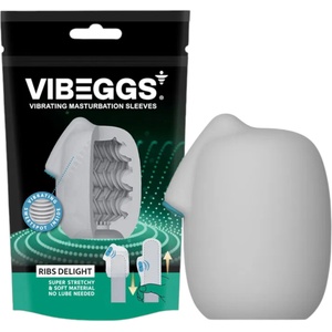 VIBEGGS Ribs Delight - вибриращо яйце мастурбатор (бял)