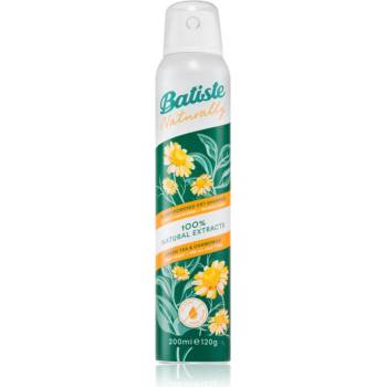 Batiste Naturally Green tea & Chamomile сух шампоан за абсорбиране на излишния себум а освежаване на косата 200ml