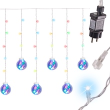 KIK KX5245 Vianočný svetelný záves guľa 108 LED multicolor 3 m