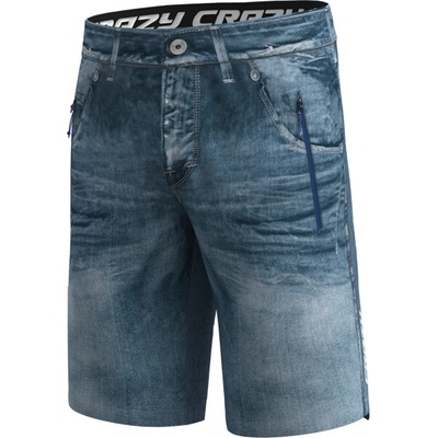 CRAZY SHORT SUPER MAN PRINT LIGHT JEANS