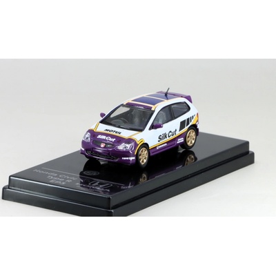Paragon-models Honda Civic Type R Ep3 Silk Cut Racing 2001 Bílá Fialová 1:64