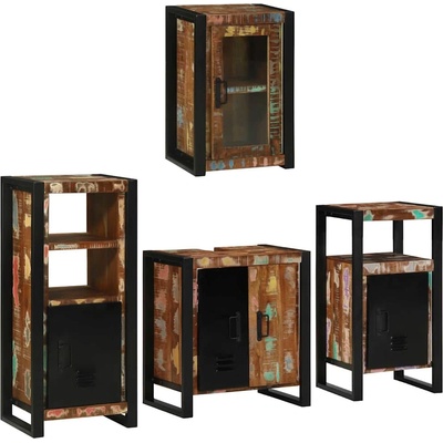 vidaXL Комплект мебели за баня 4 pcs Солидна рециклирана дървесина (3305695)